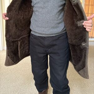 Men's Dark Brown Shearling Coat